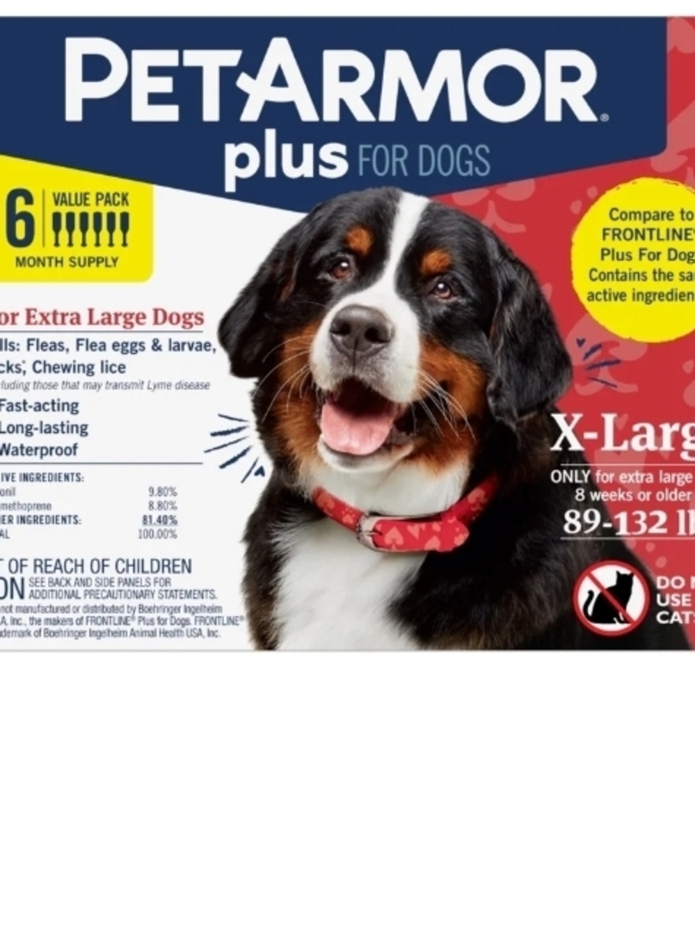Plus Flea & Tick Treatment for Dogs - Red (X-Large) 6 Month Supply